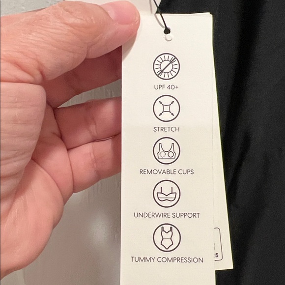 DKNY Black Ruffle Plunge One-Piece Swimsuit NWT - Picture 7 of 11